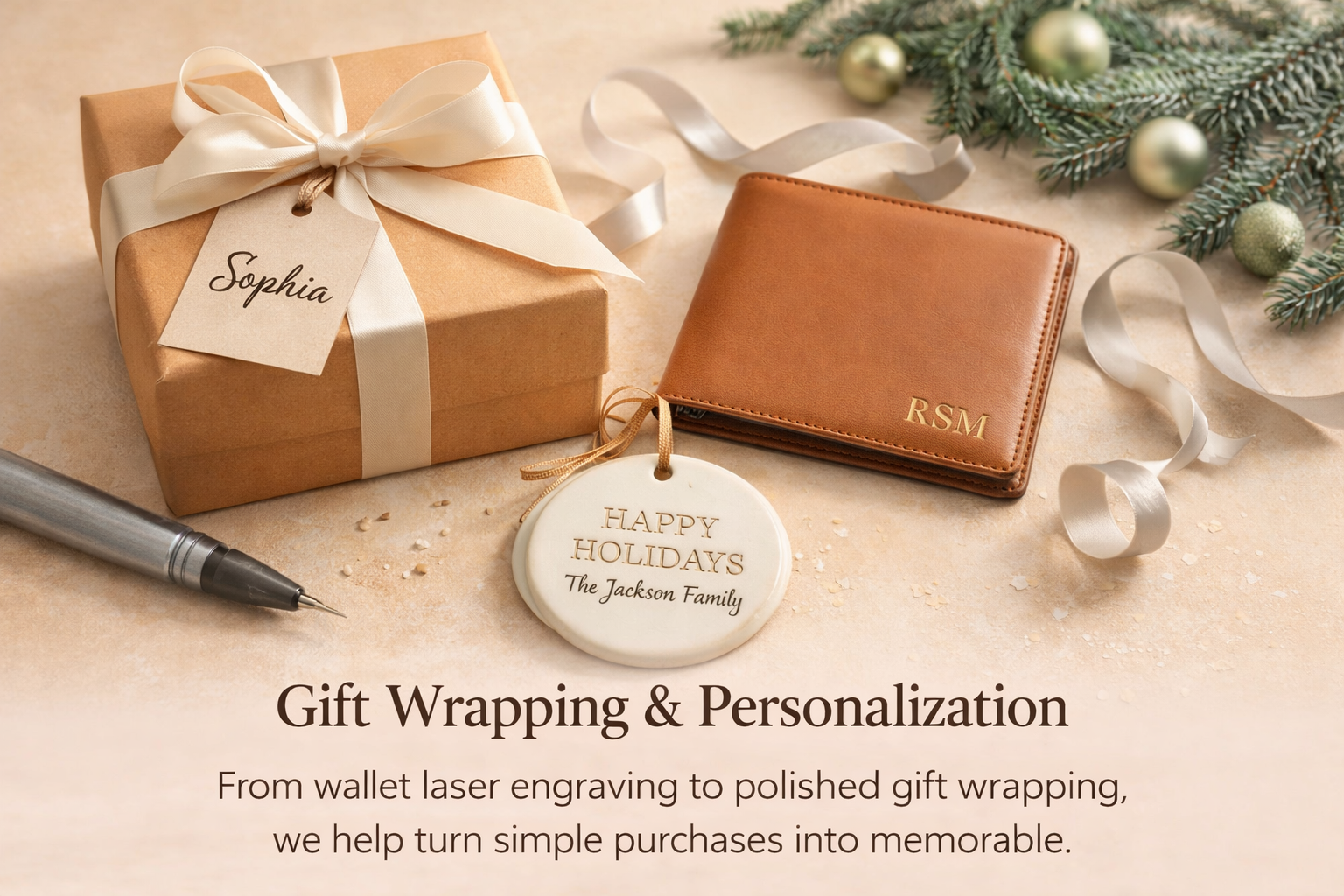 Gift wrapping and personalization service